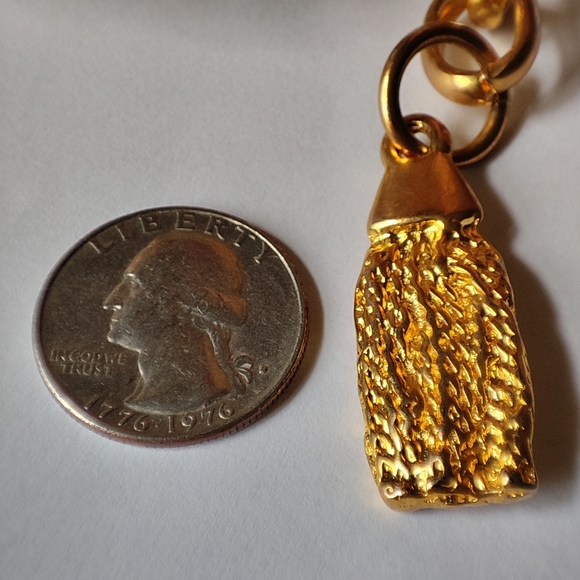 Limited Express Wood Acrylic Lucite Long EXP Gold Tone Dual Strand - Picture 13 of 16